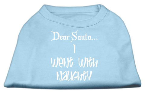 Dear Santa I Went with Naughty Screen Print Shirts Baby Blue Med (12)