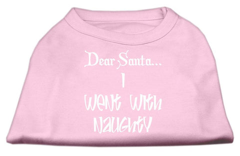 Dear Santa I Went with Naughty Screen Print Shirts Light Pink XL (16)