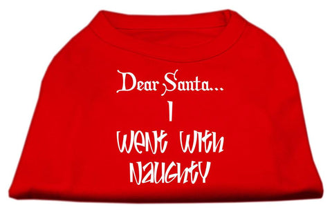 Dear Santa I Went with Naughty Screen Print Shirts Red XL (16)