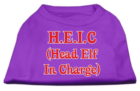 Head Elf In Charge Screen Print Shirt Purple XXL (18)