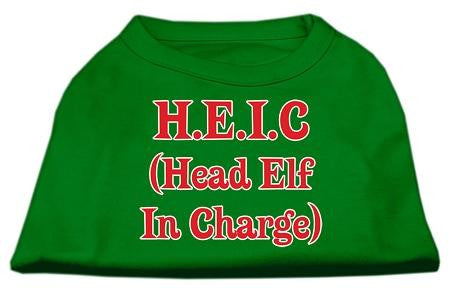 Head Elf in Charge Screen Print Shirt Emerald Green XXXL (20)