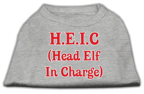 Head Elf In Charge Screen Print Shirt Grey XXXL (20)