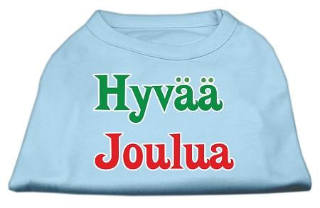 Hyvaa Joulua Screen Print Shirt Baby Blue L (14)