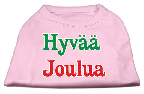 Hyvaa Joulua Screen Print Shirt Light Pink L (14)