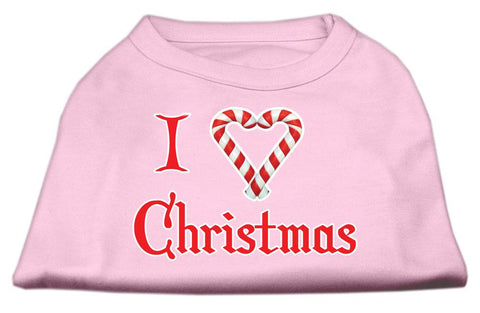 I Heart Christmas Screen Print Shirt  Light Pink XL (16)