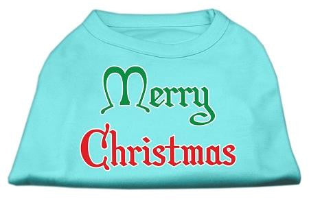 Merry Christmas Screen Print Shirt Aqua Med (12)