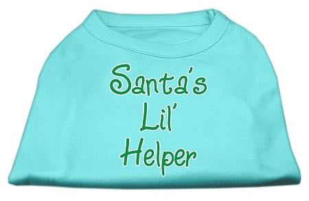 Santa's Lil' Helper Screen Print Shirt  Aqua XL (16)