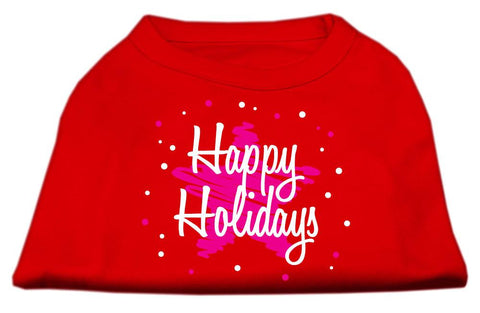 Scribble Happy Holidays Screenprint Shirts Red L (14)