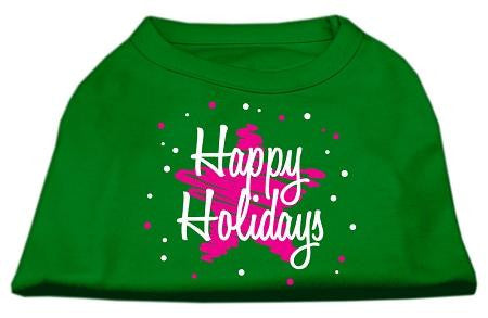 Scribble Happy Holidays Screenprint Shirts Emerald Green XL (16)