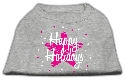 Scribble Happy Holidays Screenprint Shirts Grey XL (16)