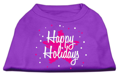 Scribble Happy Holidays Screenprint Shirts Purple XXL (18)