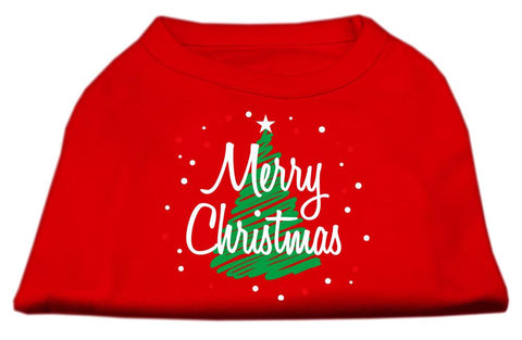 Scribbled Merry Christmas Screenprint Shirts  Red XS (8)