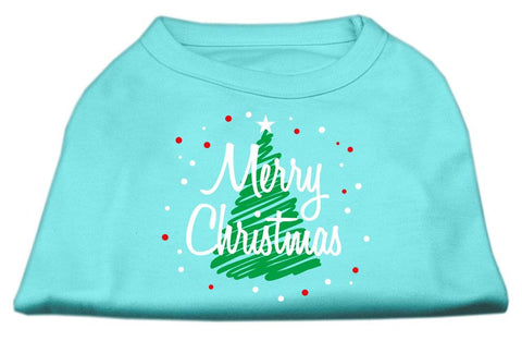 Scribbled Merry Christmas Screenprint Shirts  Aqua XXXL (20)