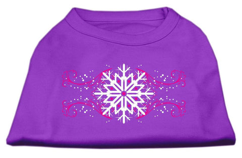 Pink Snowflake Swirls Screenprint Shirts Purple S (10)