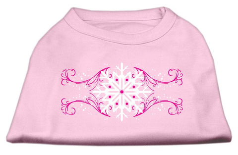 Pink Snowflake Swirls Screenprint Shirts Light Pink XXXL (20)