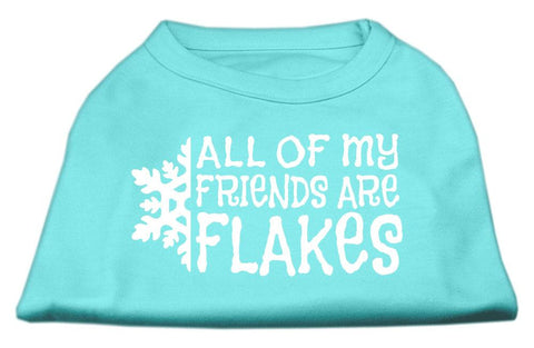 All my friends are Flakes Screen Print Shirt Aqua S (10)