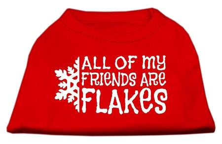 All my friends are Flakes Screen Print Shirt Red S (10)