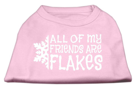 All my friends are Flakes Screen Print Shirt Light Pink XL (16)