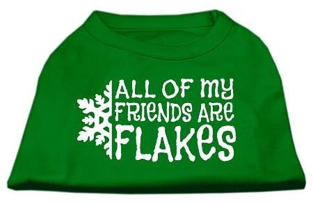 All my Friends are Flakes Screen Print Shirt Emerald Green XS (8)