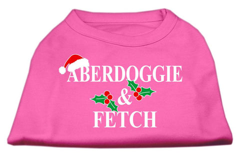 Aberdoggie Christmas Screen Print Shirt Bright Pink L (14)