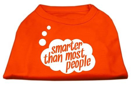 Smarter then Most People Screen Printed Dog Shirt Orange Med (12)