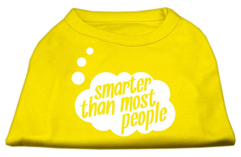 Smarter then Most People Screen Printed Dog Shirt Yellow Med (12)