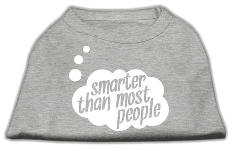 Smarter then Most People Screen Printed Dog Shirt   Grey Sm (10)