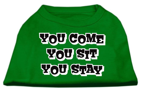 You Come, You Sit, You Stay Screen Print Shirts Emerald Green XXL (18)