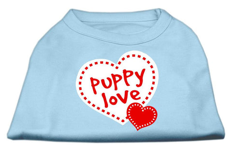 Puppy Love Screen Print Shirt Baby Blue Lg (14)