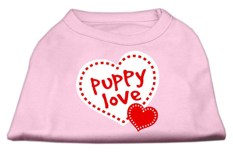 Puppy Love Screen Print Shirt Light Pink  Sm (10)