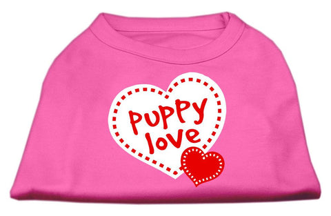 Puppy Love Screen Print Shirt Bright Pink XL (16)