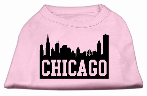 Chicago Skyline Screen Print Shirt Light Pink Lg (14)