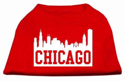 Chicago Skyline Screen Print Shirt Red Med (12)