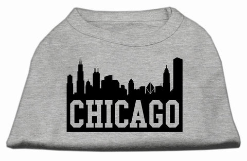 Chicago Skyline Screen Print Shirt Grey Sm (10)