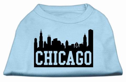 Chicago Skyline Screen Print Shirt Baby Blue XL (16)