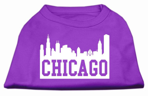 Chicago Skyline Screen Print Shirt Purple XL (16)