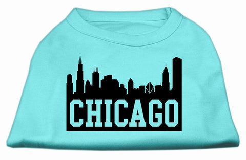 Chicago Skyline Screen Print Shirt Aqua XS (8)