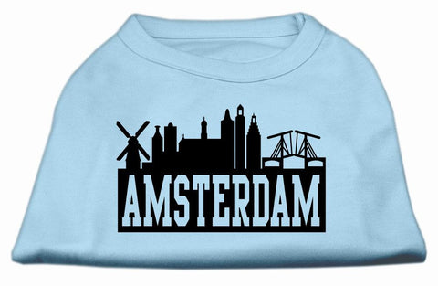 Amsterdam Skyline Screen Print Shirt Baby Blue Lg (14)