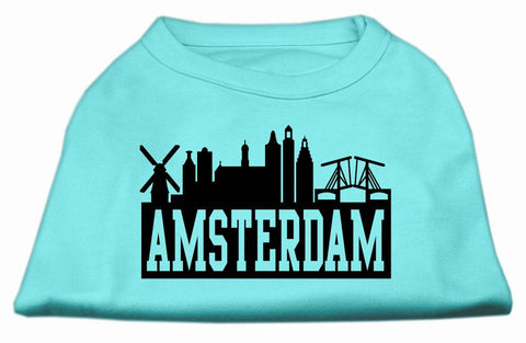 Amsterdam Skyline Screen Print Shirt Aqua XS (8)