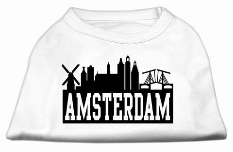 Amsterdam Skyline Screen Print Shirt White XS (8)