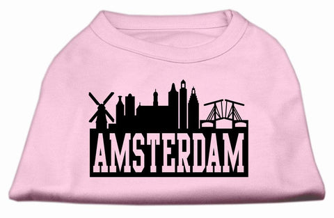 Amsterdam Skyline Screen Print Shirt Light Pink XXXL (20)