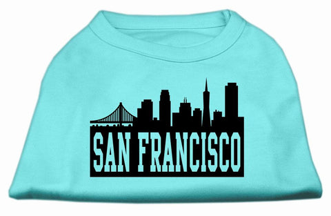 San Francisco Skyline Screen Print Shirt Aqua Lg (14)