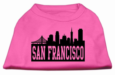 San Francisco Skyline Screen Print Shirt Bright Pink Lg (14)