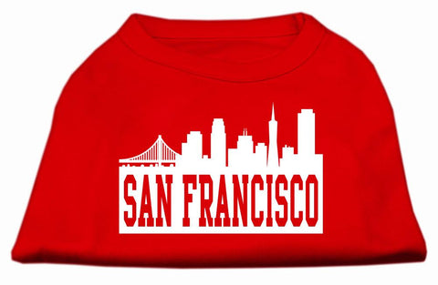 San Francisco Skyline Screen Print Shirt Red Lg (14)