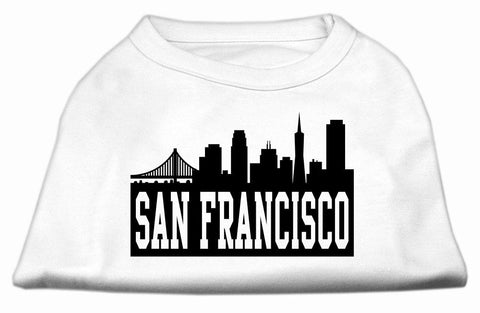 San Francisco Skyline Screen Print Shirt White Lg (14)