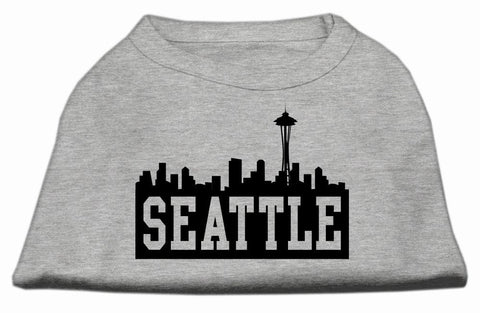 Seattle Skyline Screen Print Shirt Grey Sm (10)