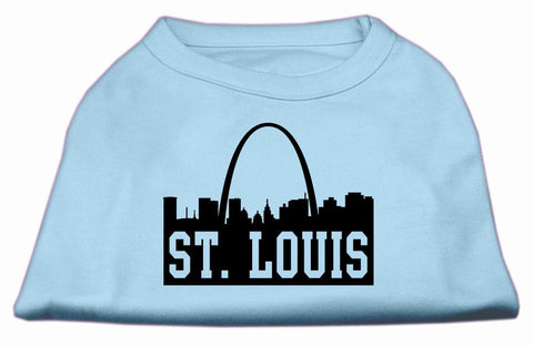 St Louis Skyline Screen Print Shirt Baby Blue Sm (10)