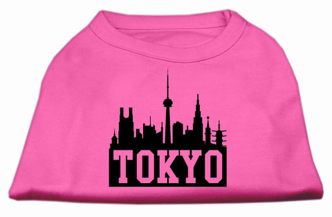 Tokyo Skyline Screen Print Shirt Bright Pink Lg (14)