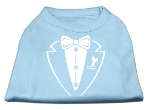 Tuxedo Screen Print Shirt Baby Blue Med (12)