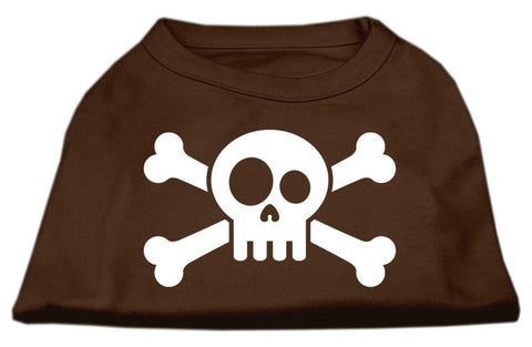 Skull Crossbone Screen Print Shirt Brown Lg (14)